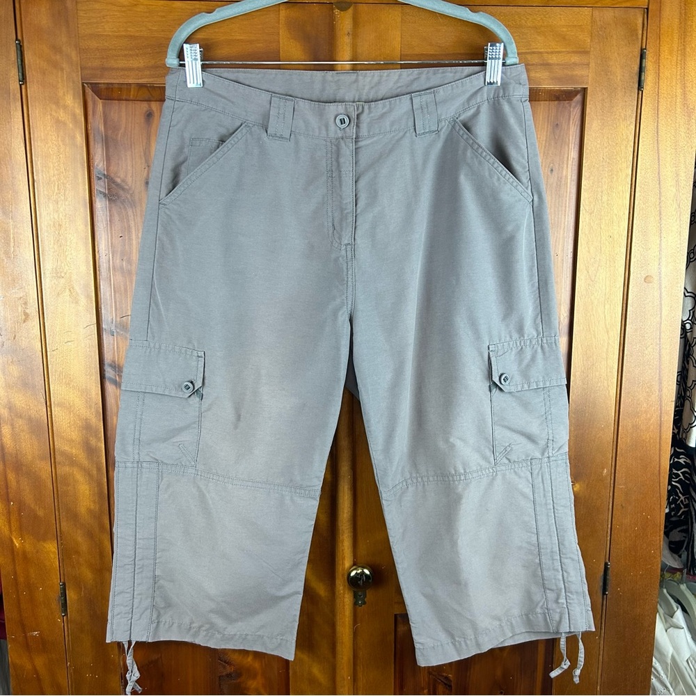 Woolrich Quarry Gray High Waist Cropped Cargo Pants Outdoor Hiking Camping Comfy
